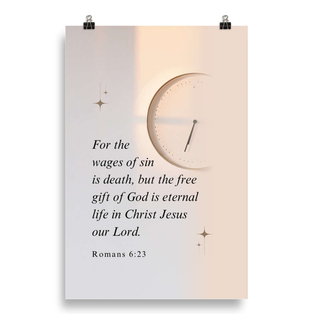 Romans 6:23 Bible Verse, our Lord Enhanced Matte Paper Poster Wall Art 20″×30″
