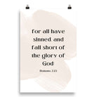 Romans 3:23 Bible Verse, fall short Enhanced Matte Paper Poster Wall Art 20″×30″