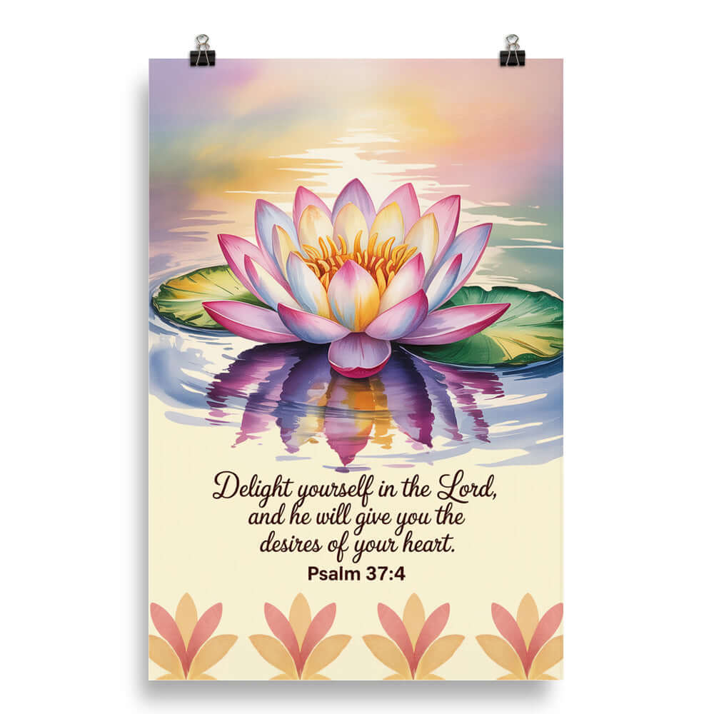 Psalm 37:4 Bible Verse, the Lord Enhanced Matte Paper Poster 20″×30″