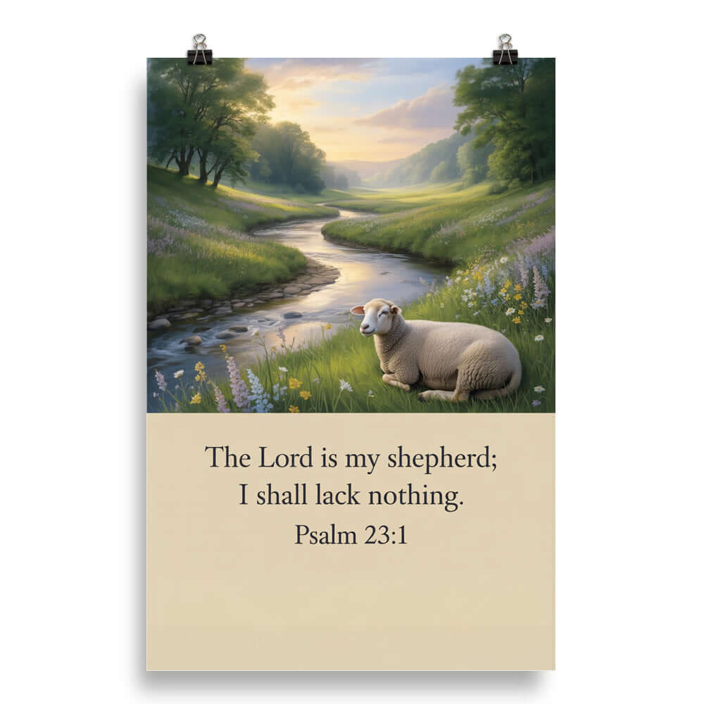 Psalm 23:1 Bible Verse, I shall Enhanced Matte Paper Poster 20″×30″