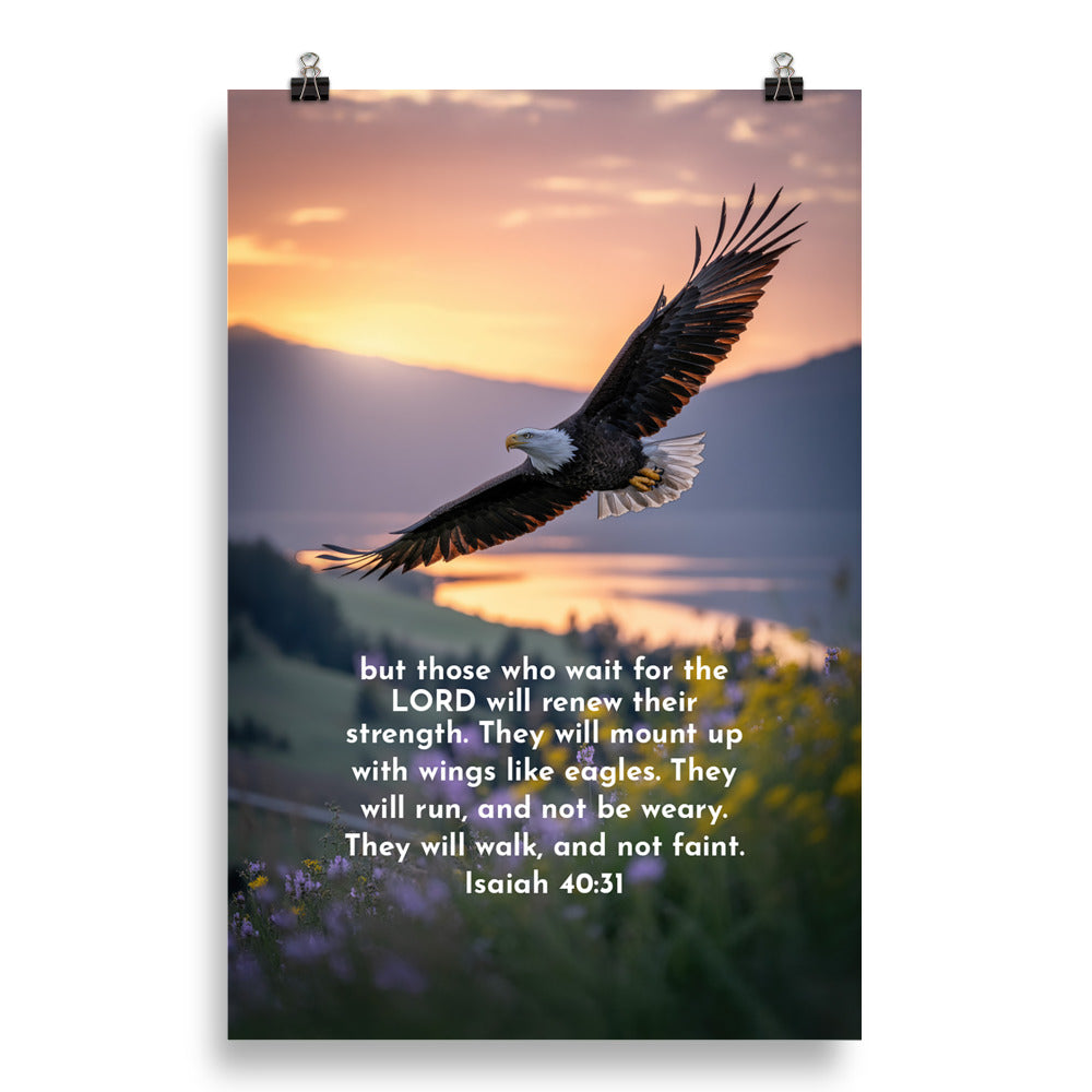 Isaiah 40:31 Bible Verse Renew Strength Enhanced Matte Paper Poster 20″×30″