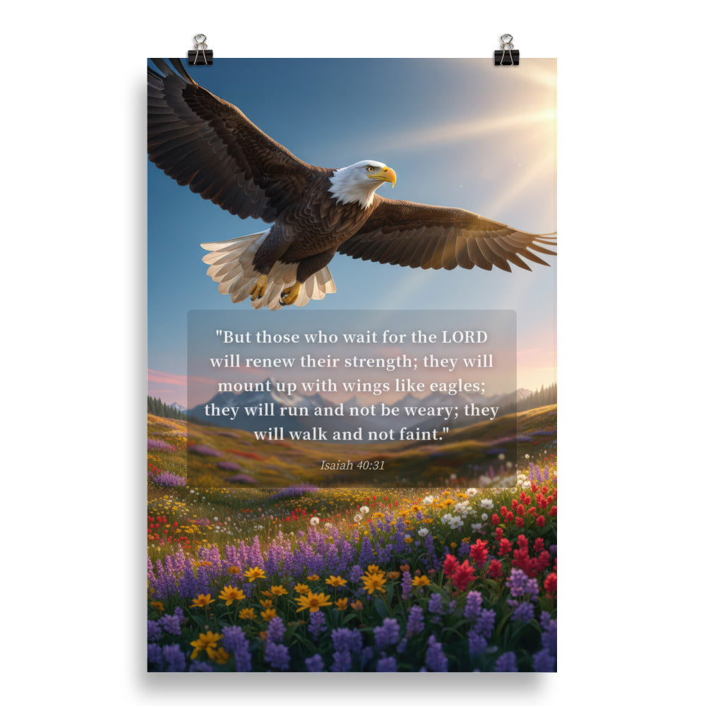 Isaiah 40:31 Bible Verse Who Wait Enhanced Matte Paper Poster 20″×30″