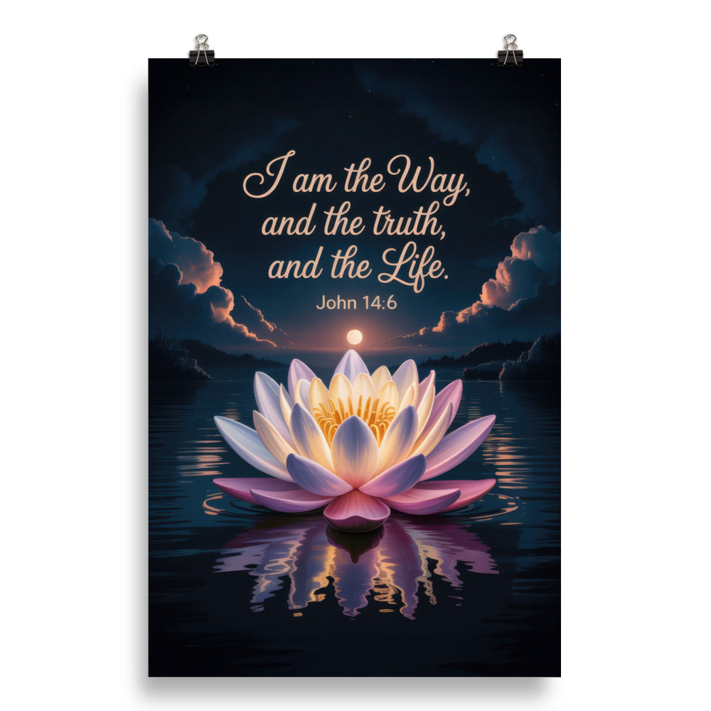 John 14:6 Bible Verse The Way Enhanced Matte Paper Poster 20″×30″
