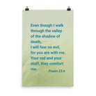 Psalm 23:4 Bible Verse, fear no evil Enhanced Matte Paper Poster Wall Art 24″×36″