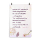 Isaiah 53:5 Bible Verse, by his wounds Enhanced Matte Paper Poster Wall Art 24″×36″
