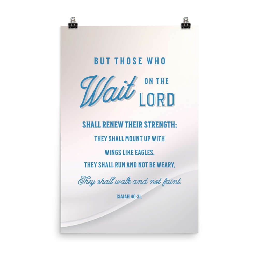 Isaiah 40:31 Bible Verse, Wings like Eagles Enhanced Matte Paper Poster Wall Art 24″×36″