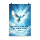 John 14:26 Bible Verse, Holy Spirit Dove Enhanced Matte Paper Poster Wall Art 24″×36″