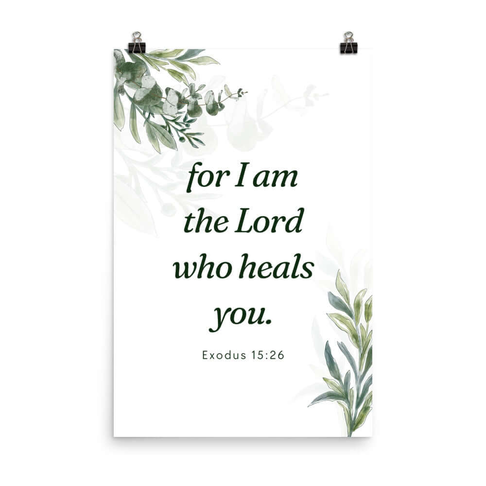 Exodus 15:26 Bible Verse, Gods voice Enhanced Matte Paper Poster Wall Art 24″×36″