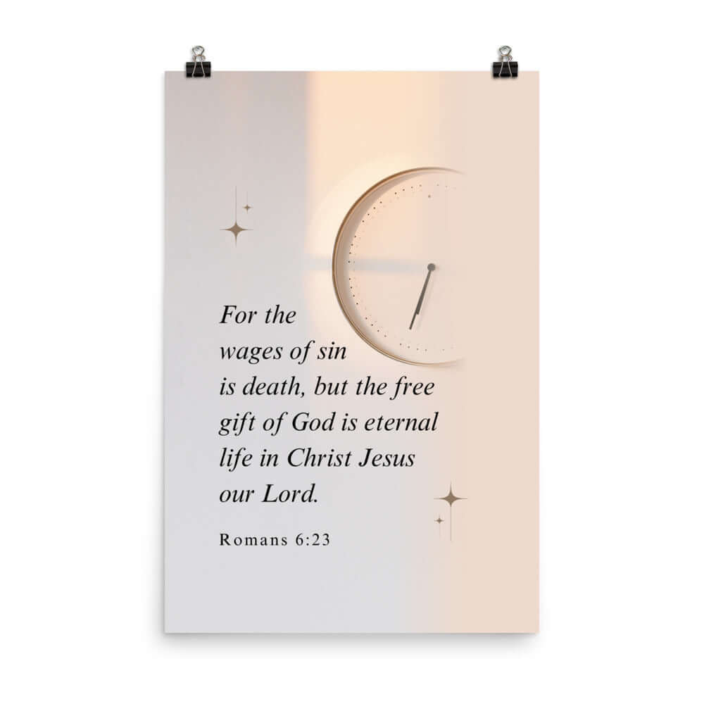 Romans 6:23 Bible Verse, our Lord Enhanced Matte Paper Poster Wall Art 24″×36″