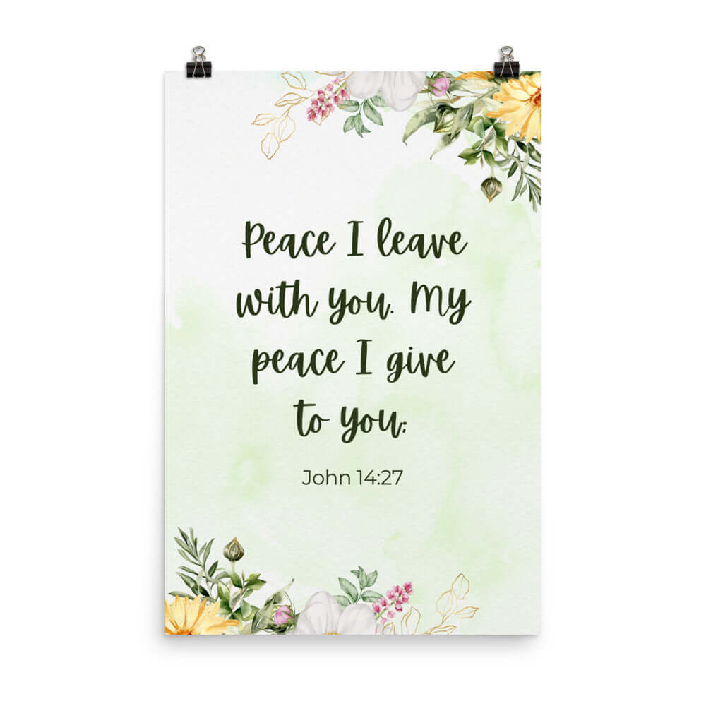 John 14:27 Bible Verse, My peace Enhanced Matte Paper Poster Wall Art 24″×36″