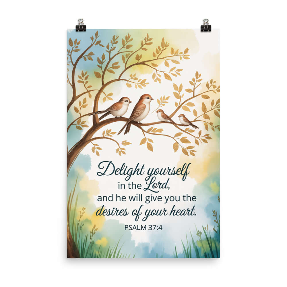 Psalm 37:4 Bible Verse, Yourself Enhanced Matte Paper Poster 24″×36″
