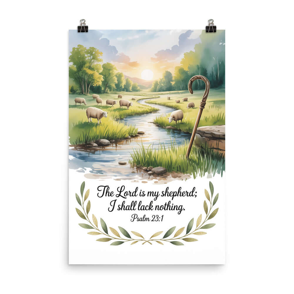 Psalm 23:1 Bible Verse, is my Enhanced Matte Paper Poster 24″×36″