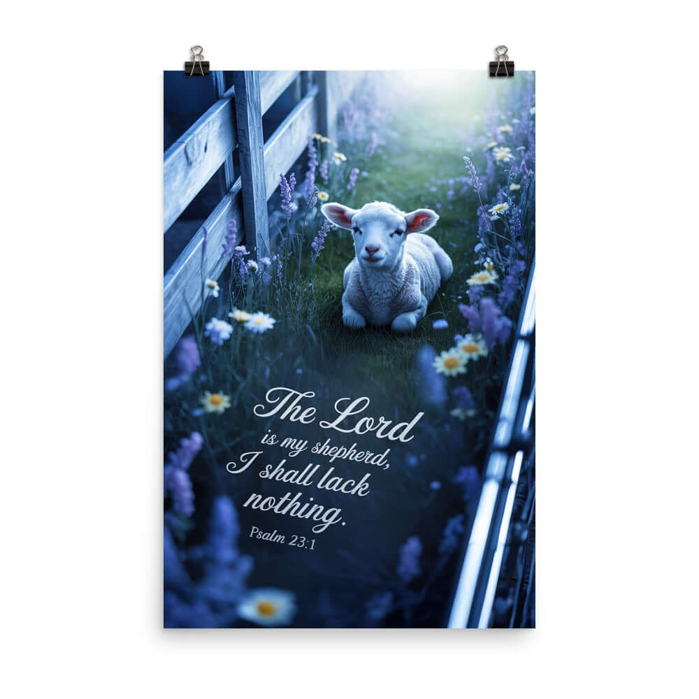 Psalm 23:1 Bible Verse, Shepherd Enhanced Matte Paper Poster 24″×36″