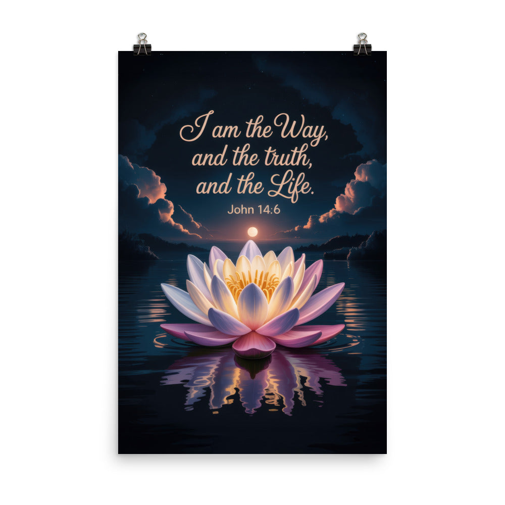 John 14:6 Bible Verse The Way Enhanced Matte Paper Poster 24″×36″
