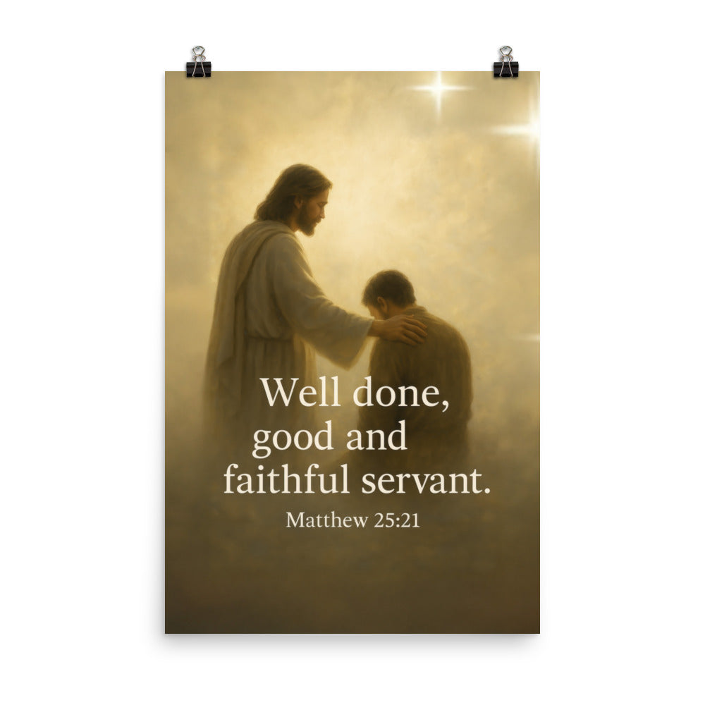 Matthew 25:21 Bible Verse Well Done Enhanced Matte Paper Poster 24″×36″