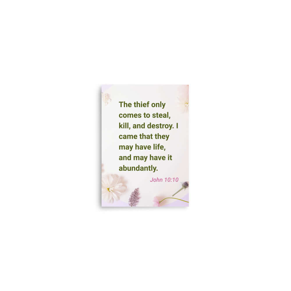 John 10:10 Bible Verse, Abundant Life Enhanced Matte Paper Poster Wall Art