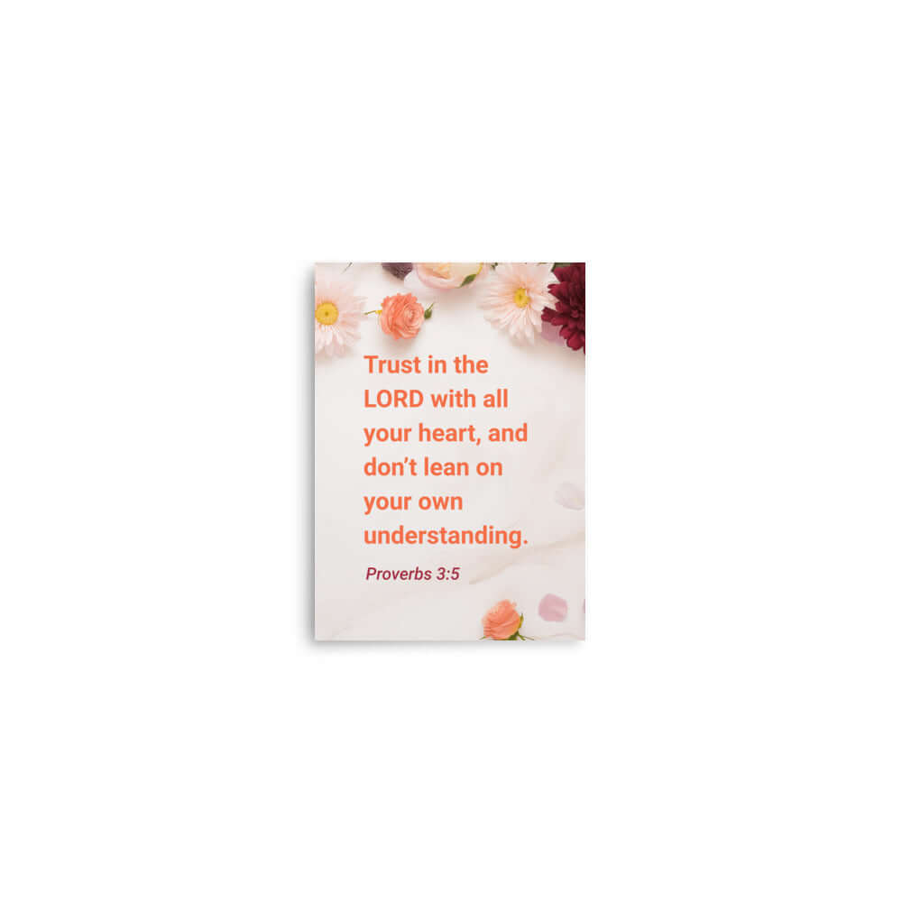 Proverbs 3:5 Bible Verse, Trust in the LORD Enhanced Matte Paper Poster Wall Art