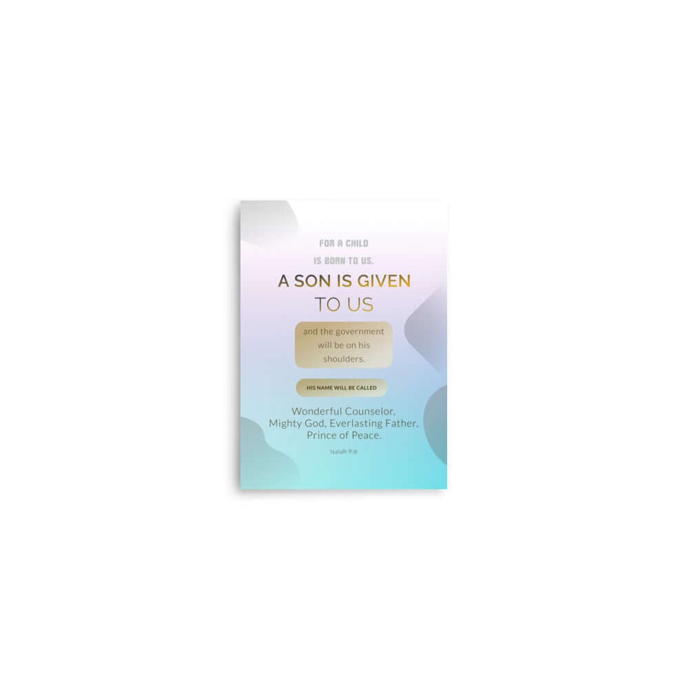 Isaiah 9:6 Bible Verse, Wonderful Counselor Enhanced Matte Paper Poster Wall Art