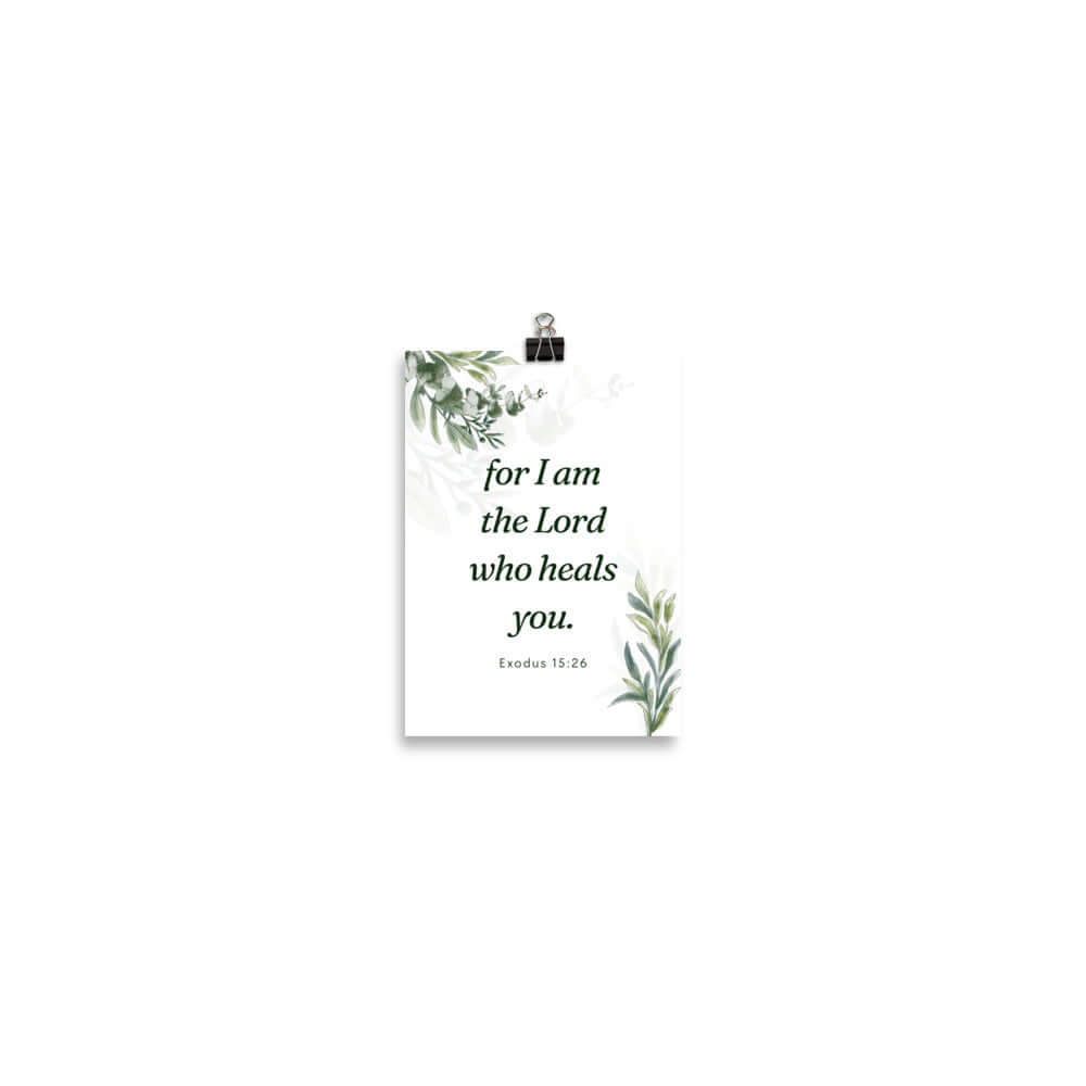 Exodus 15:26 Bible Verse, Gods voice Enhanced Matte Paper Poster Wall Art 5″×7″