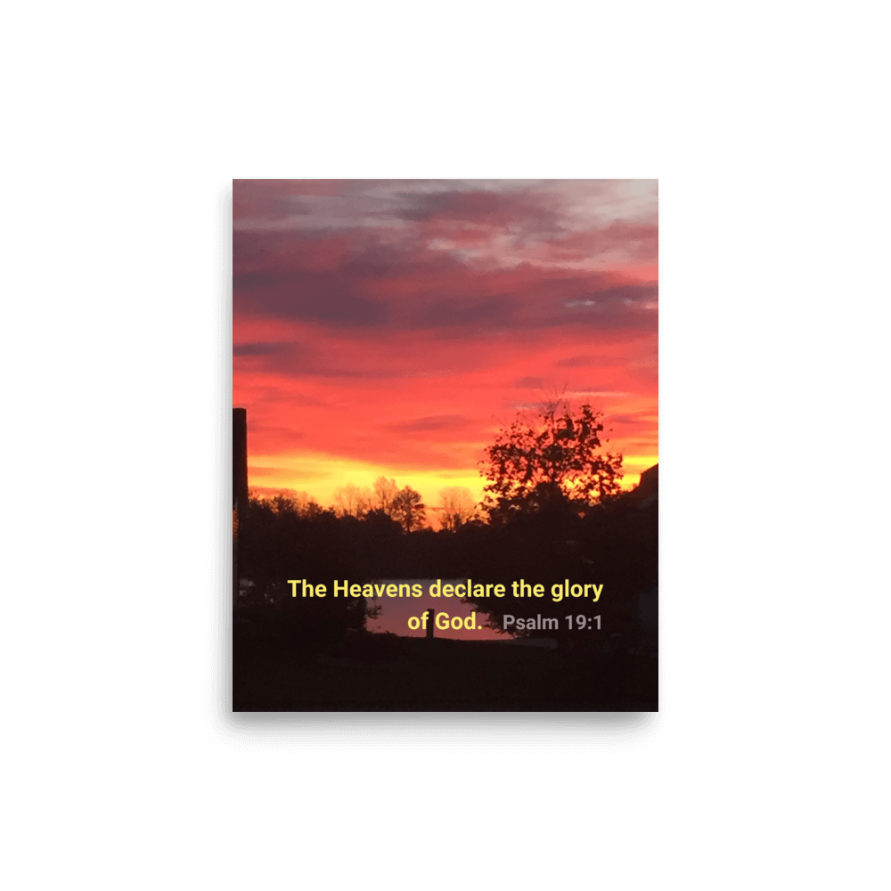 Psalm 19:1 Bible Verse, Sunset Glory Enhanced Matte Paper Poster Wall Art