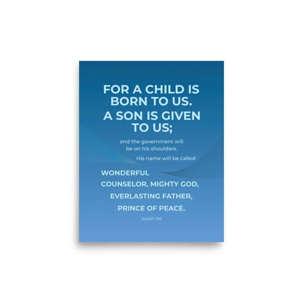 Isaiah 9:6 Bible Verse, Everlasting Father Enhanced Matte Paper Poster Wall Art