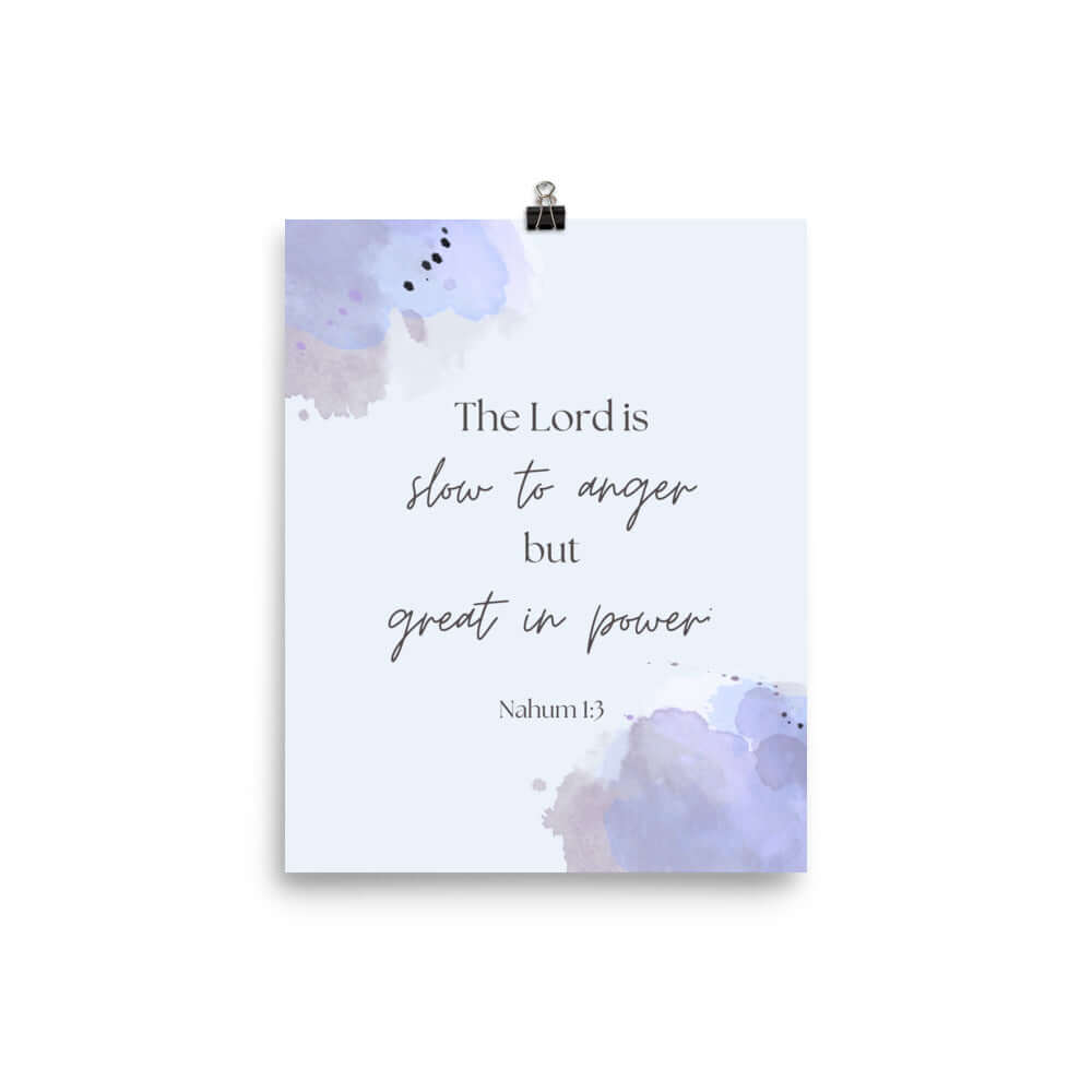 Nahum 1:3 Bible Verse, great in power Enhanced Matte Paper Poster Wall Art 8″×10″