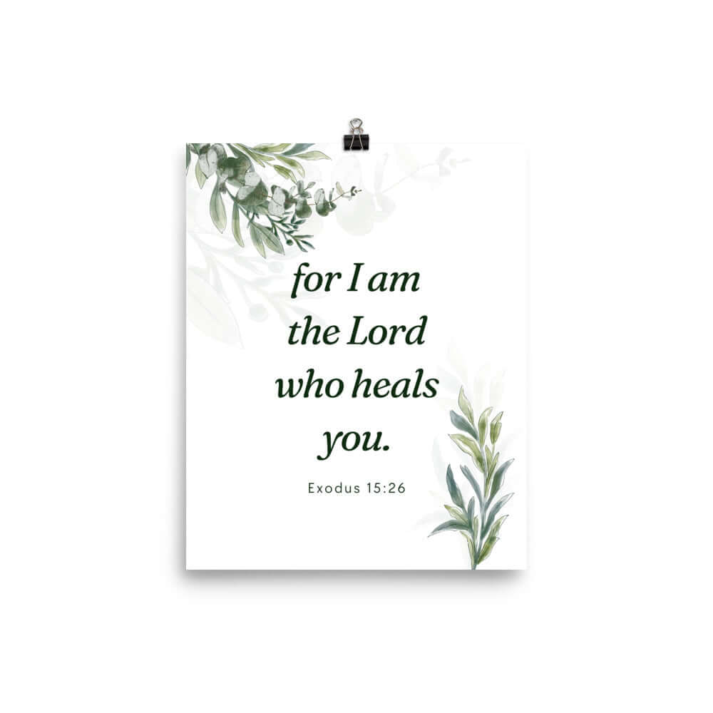 Exodus 15:26 Bible Verse, Gods voice Enhanced Matte Paper Poster Wall Art 8″×10″