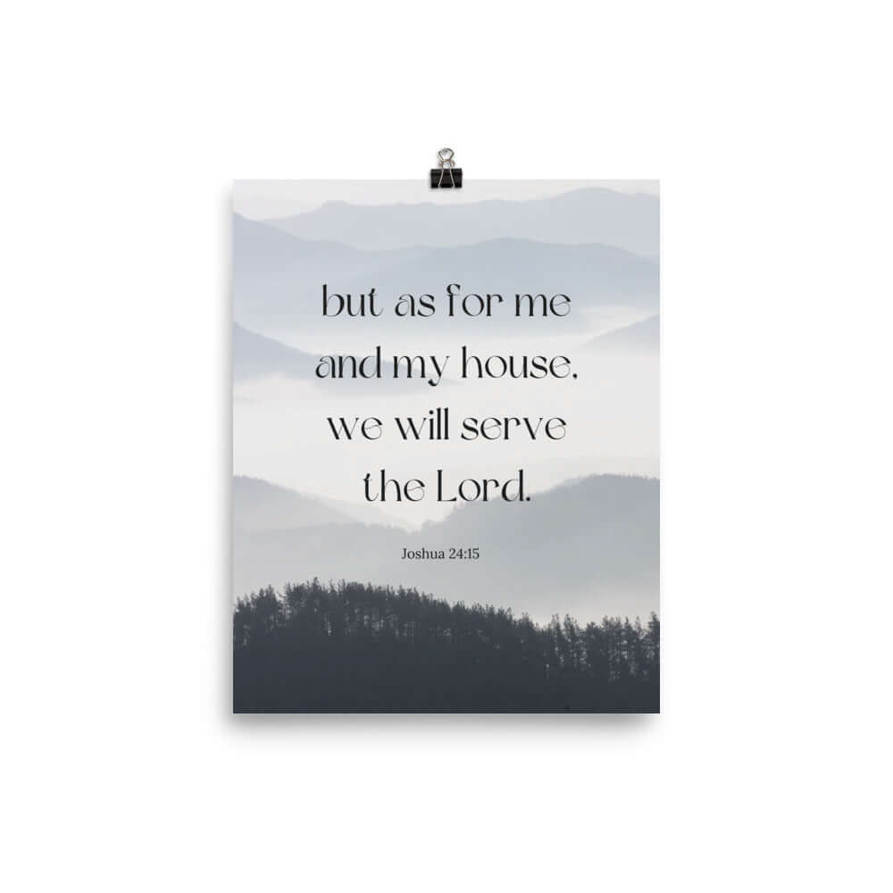 Joshua 24:15 Bible Verse, whom you Enhanced Matte Paper Poster Wall Art 8″×10″