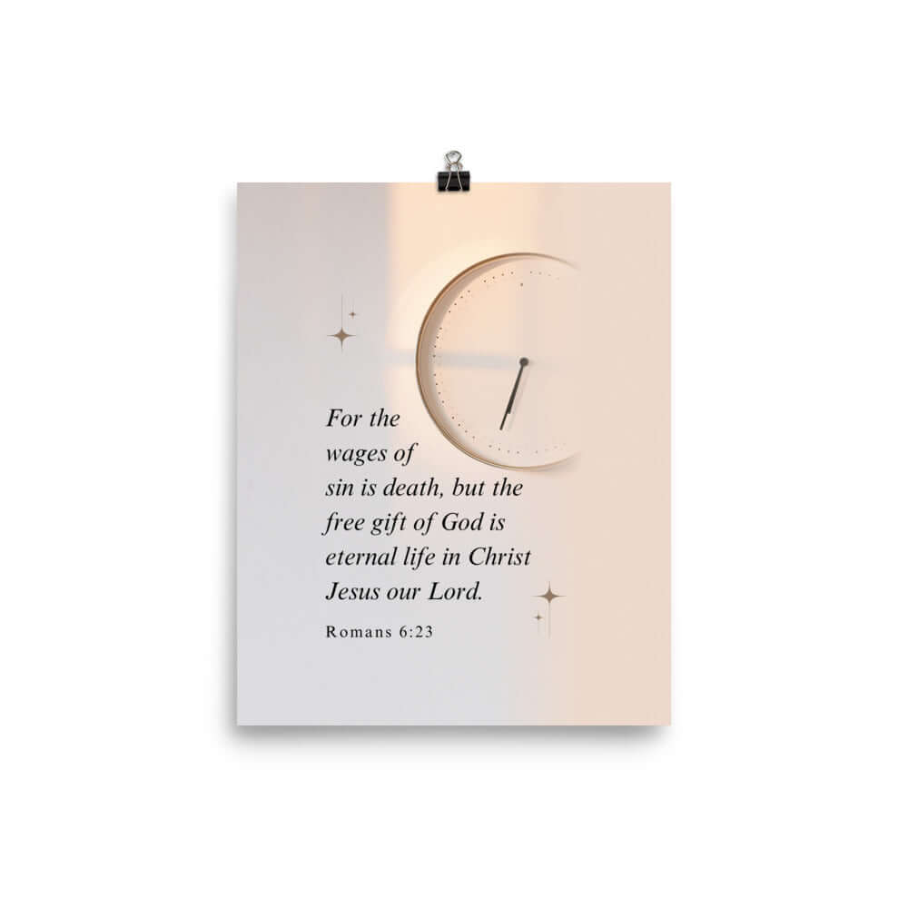 Romans 6:23 Bible Verse, our Lord Enhanced Matte Paper Poster Wall Art 8″×10″