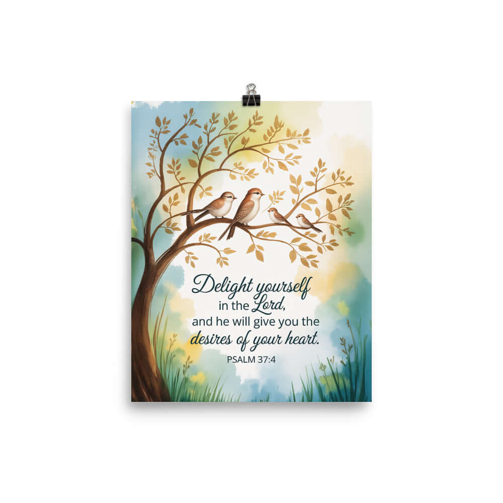Psalm 37:4 Bible Verse, Yourself Enhanced Matte Paper Poster 8″×10″
