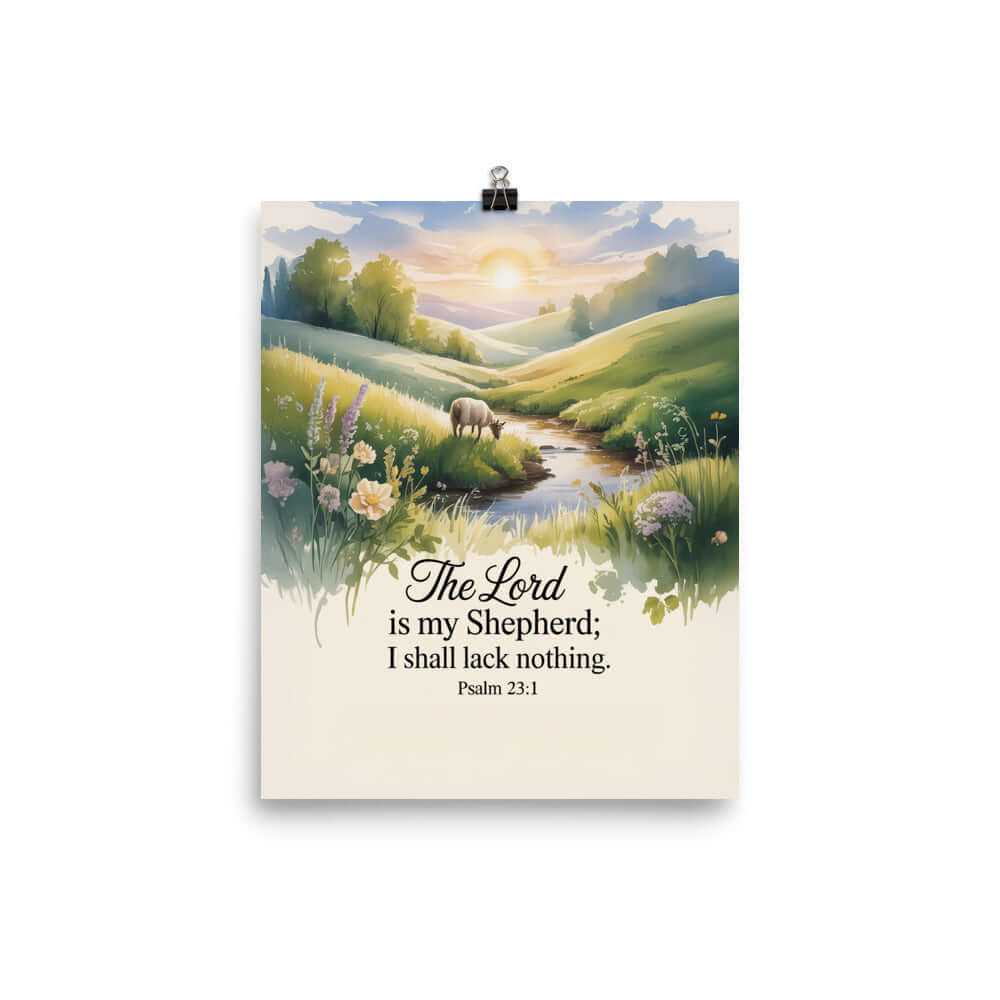 Psalm 23:1 Bible Verse, Lord Enhanced Matte Paper Poster 8″×10″