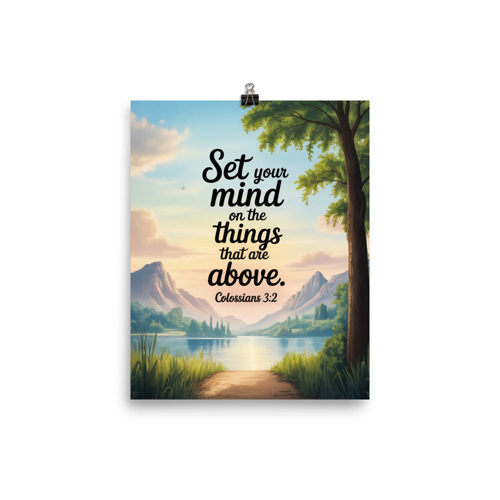 Colossians 3:2 Bible Verse Set Enhanced Matte Paper Poster 8″×10″