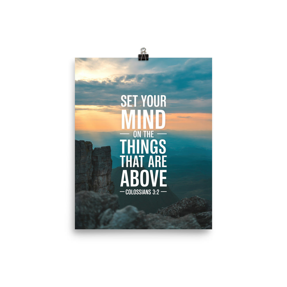 Colossians 3:2 Bible Verse on the Enhanced Matte Paper Poster 8″×10″
