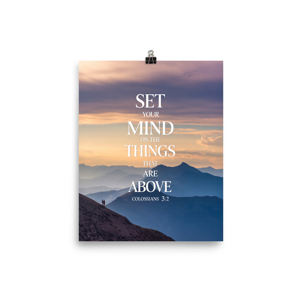 Colossians 3:2 Bible Verse things that Enhanced Matte Paper Poster 8″×10″