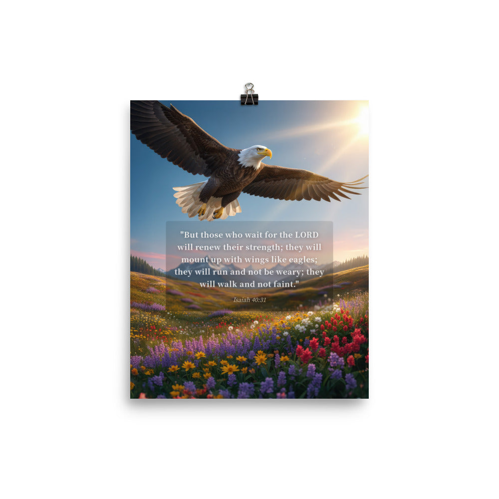 Isaiah 40:31 Bible Verse Who Wait Enhanced Matte Paper Poster 8″×10″