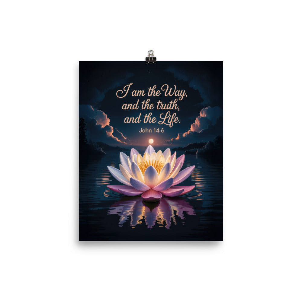 John 14:6 Bible Verse The Way Enhanced Matte Paper Poster 8″×10″