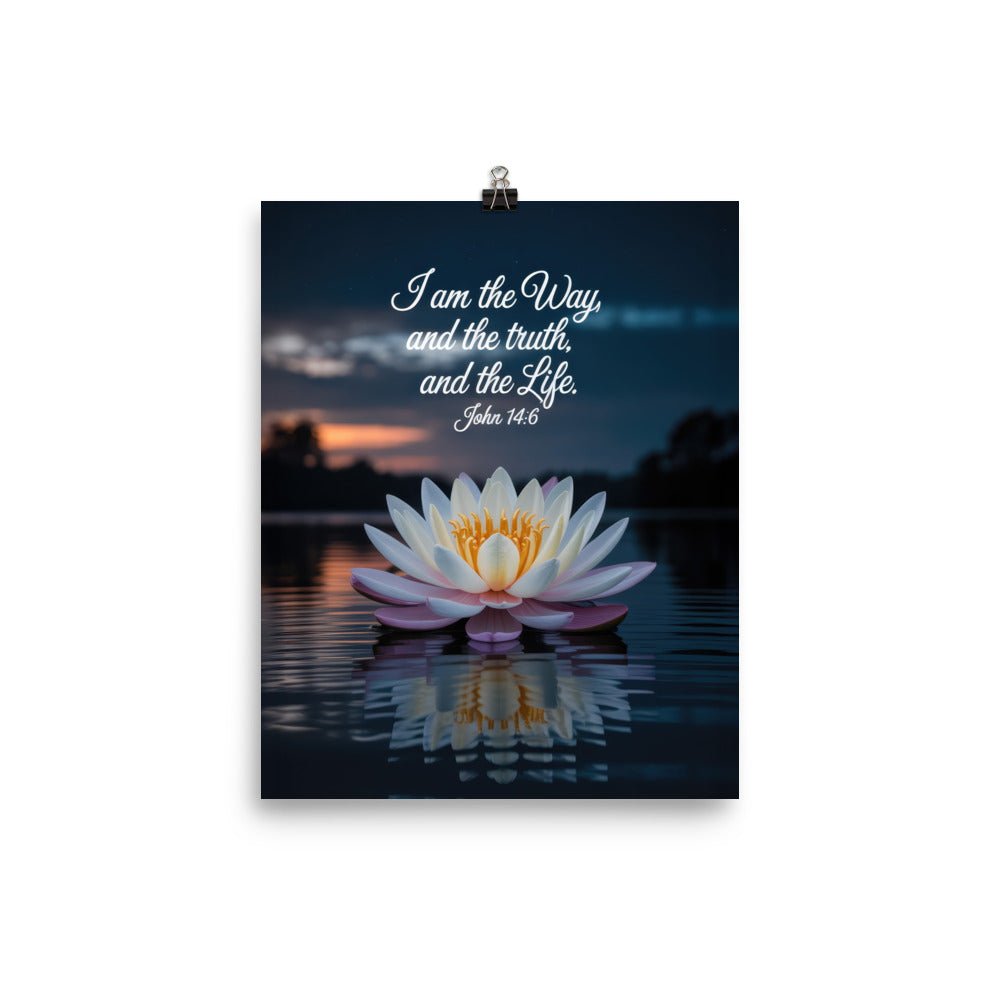 John 14:6 Bible Verse The Father Enhanced Matte Paper Poster 8″×10″