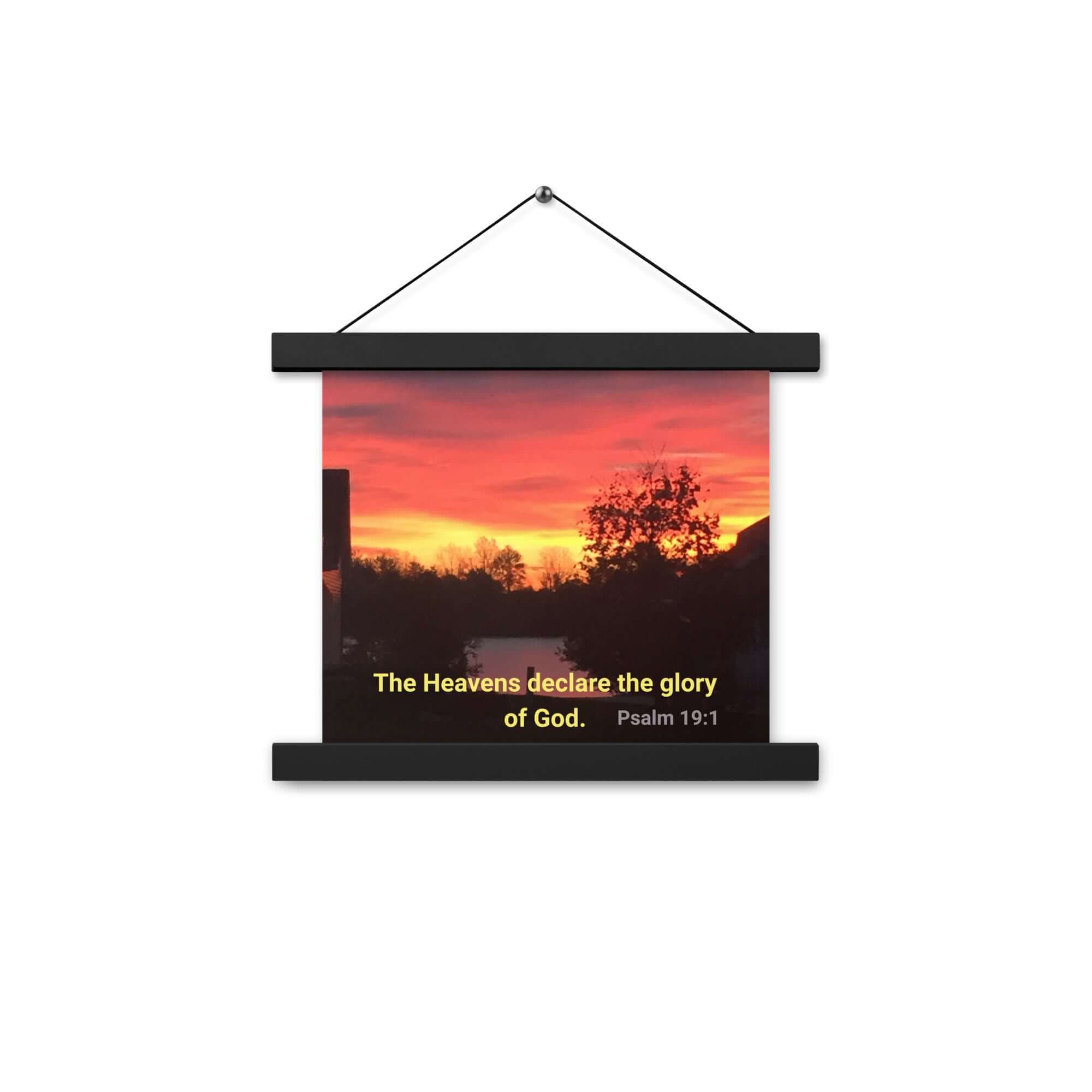 Psalm 19:1 Bible Verse, Sunset Glory Enhanced Matte Paper Poster With Hanger Wall Art