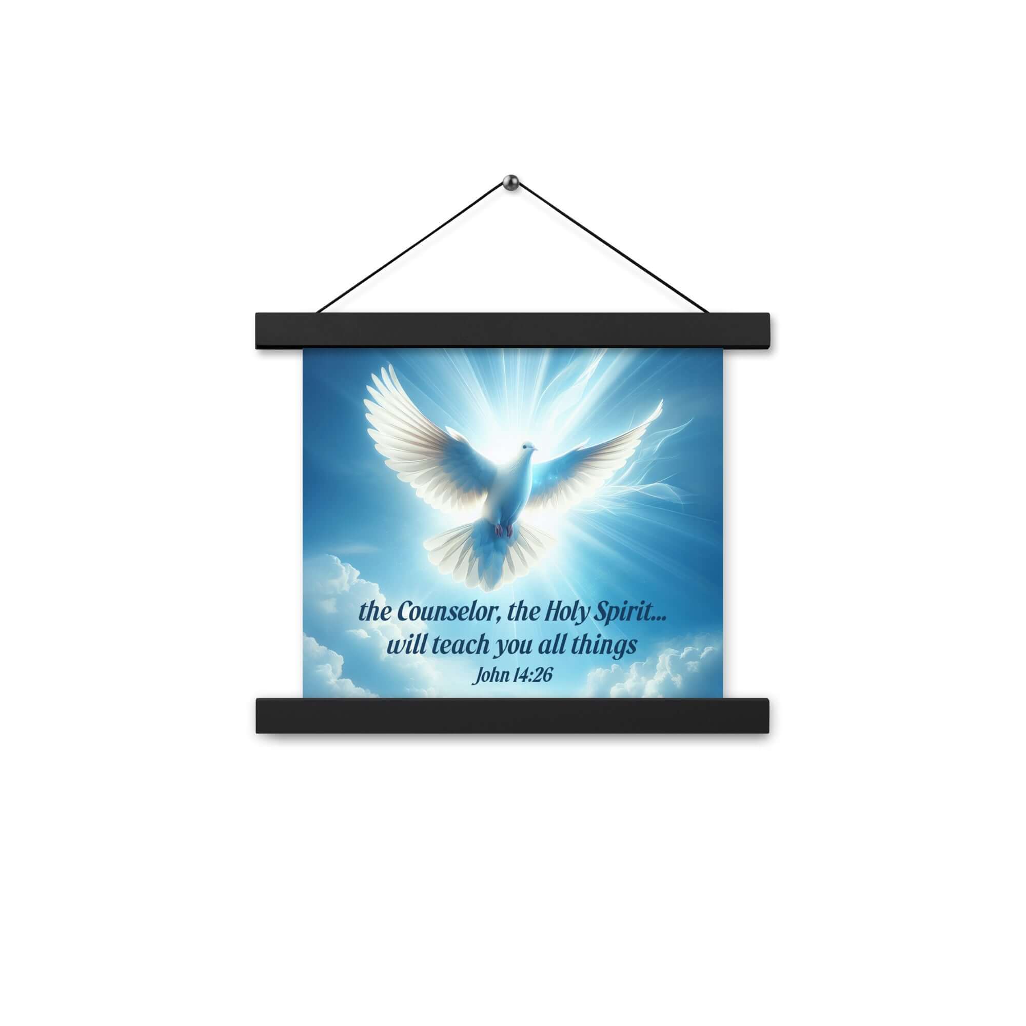 John 14:26 Bible Verse, Holy Spirit Dove Enhanced Matte Paper Poster With Hanger Wall Art