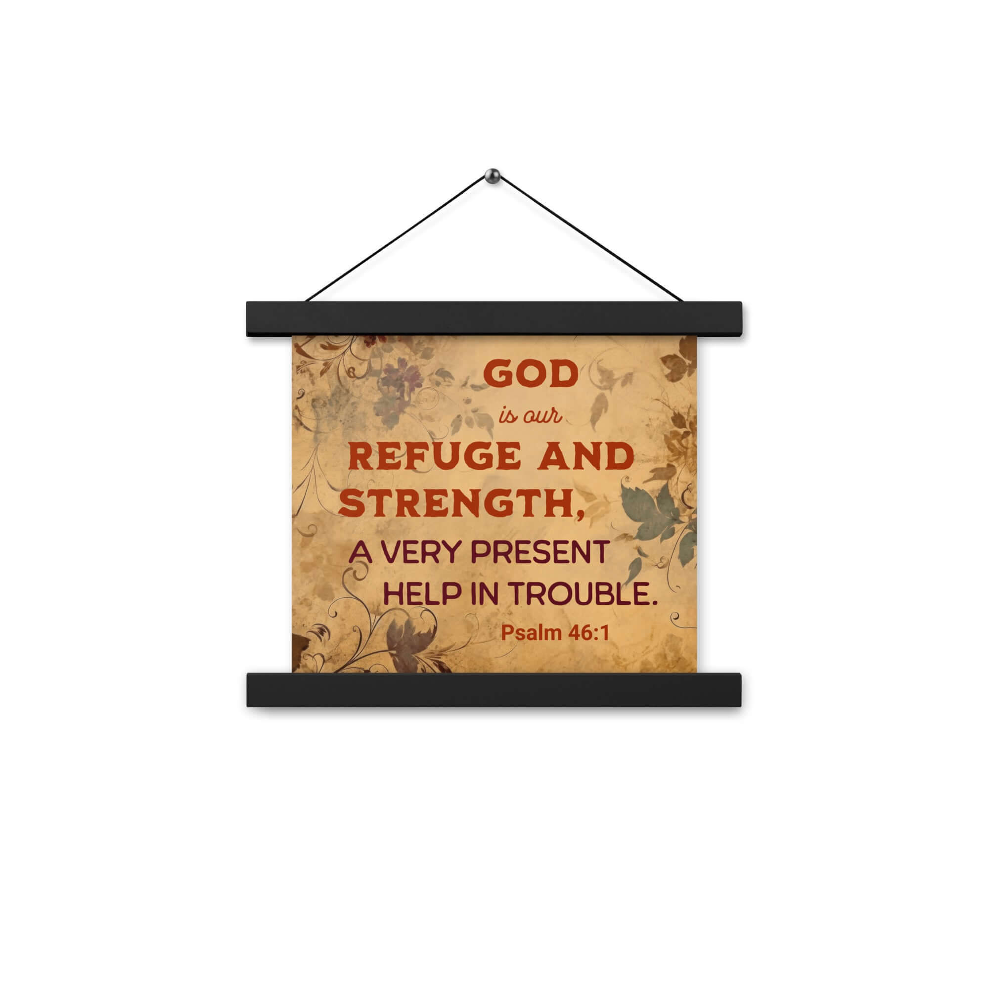 Psalm 46:1 Bible Verse, God is Our Refuge Enhanced Matte Paper Poster With Hanger Wall Art