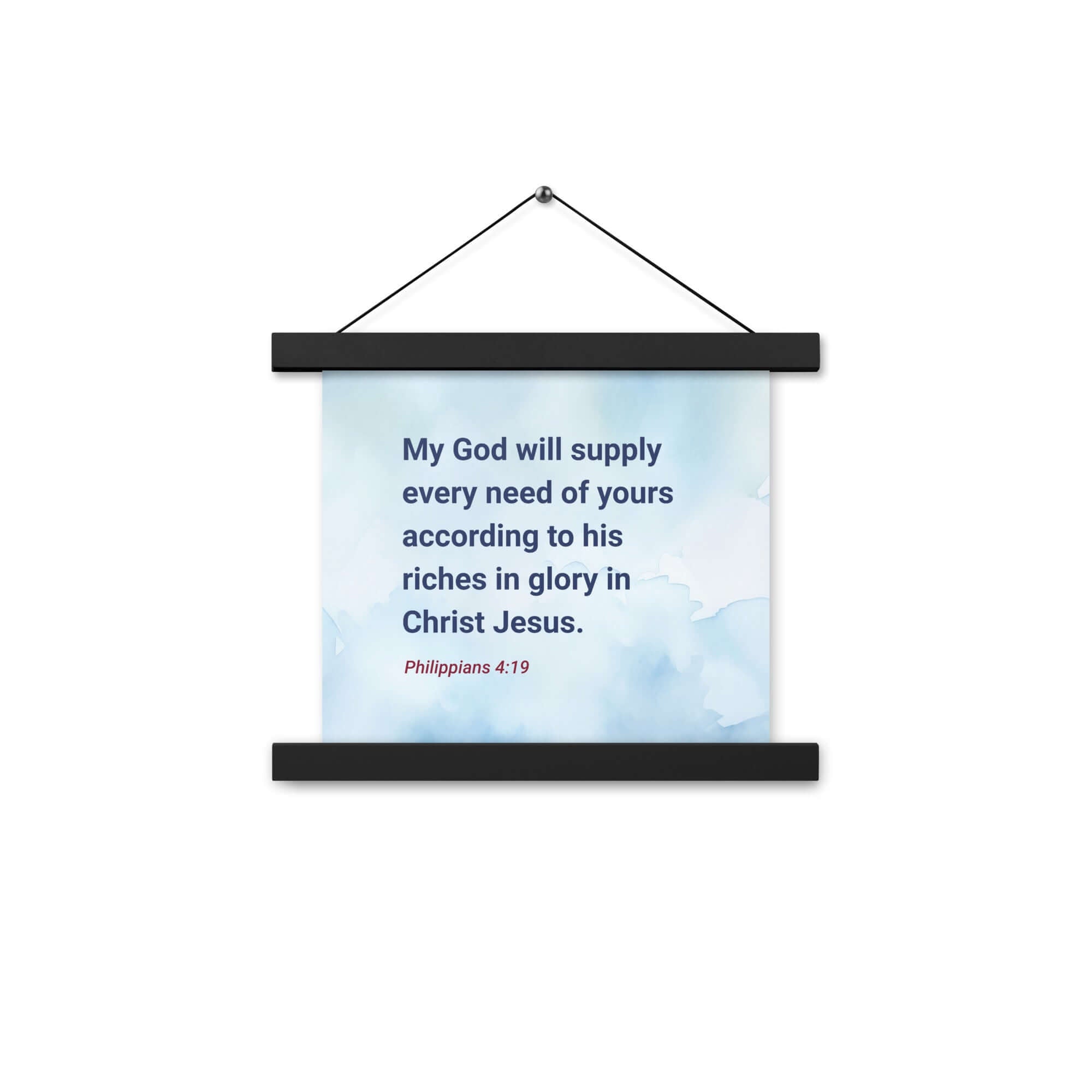 Philippians 4:19 Bible Verse, God will supply Enhanced Matte Paper Poster With Hanger Wall Art