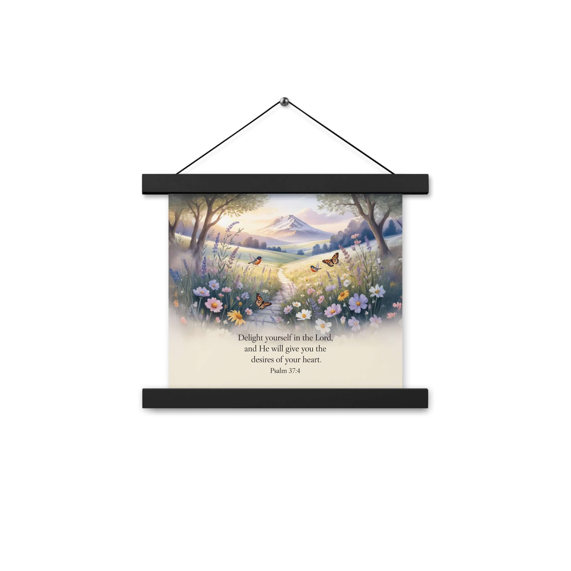 Psalm 37:4 Bible Verse, Delight Enhanced Matte Paper Poster With Hanger