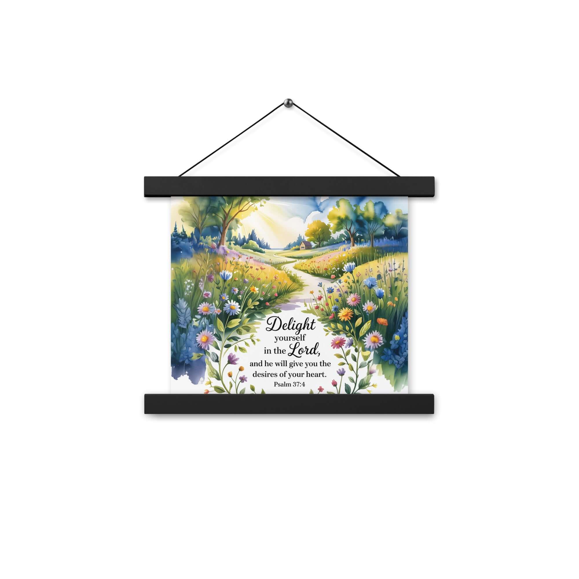 Psalm 37:4 Bible Verse, desires Enhanced Matte Paper Poster With Hanger