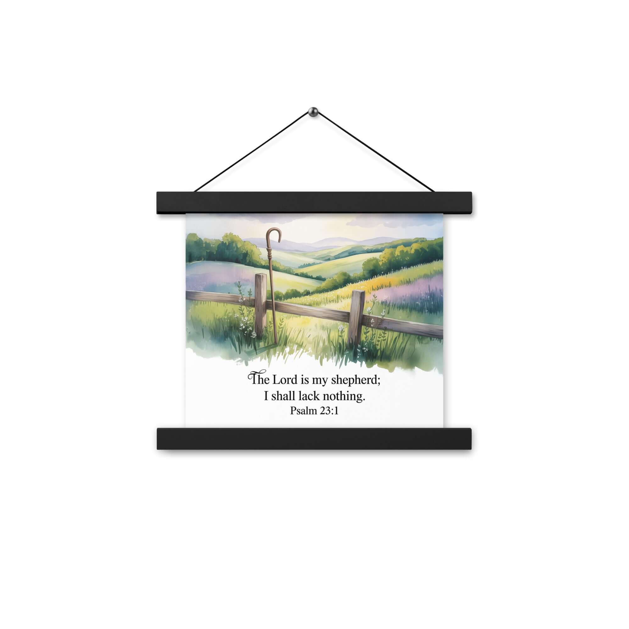 Psalm 23:1 Bible Verse, Lack Enhanced Matte Paper Poster With Hanger