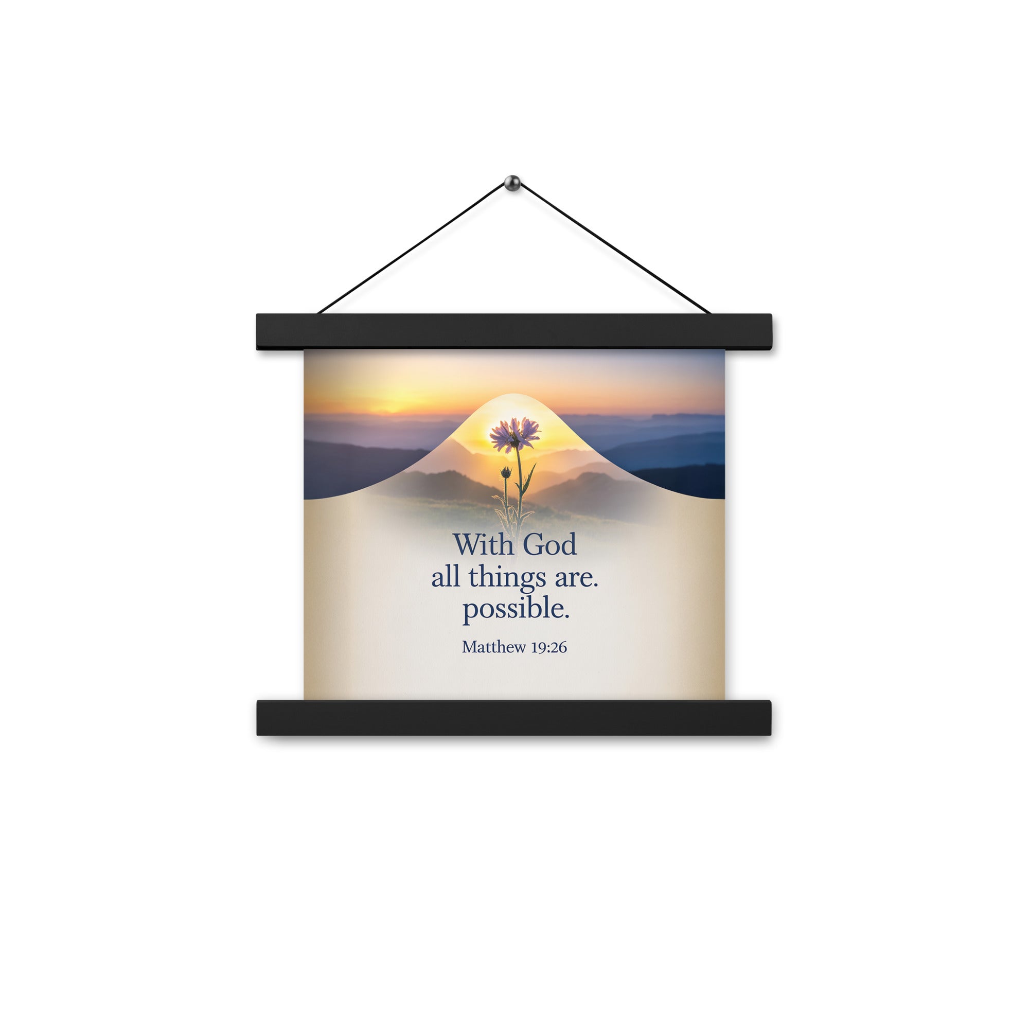 Matthew 19:26 Bible Verse at them Enhanced Matte Paper Poster With Hanger