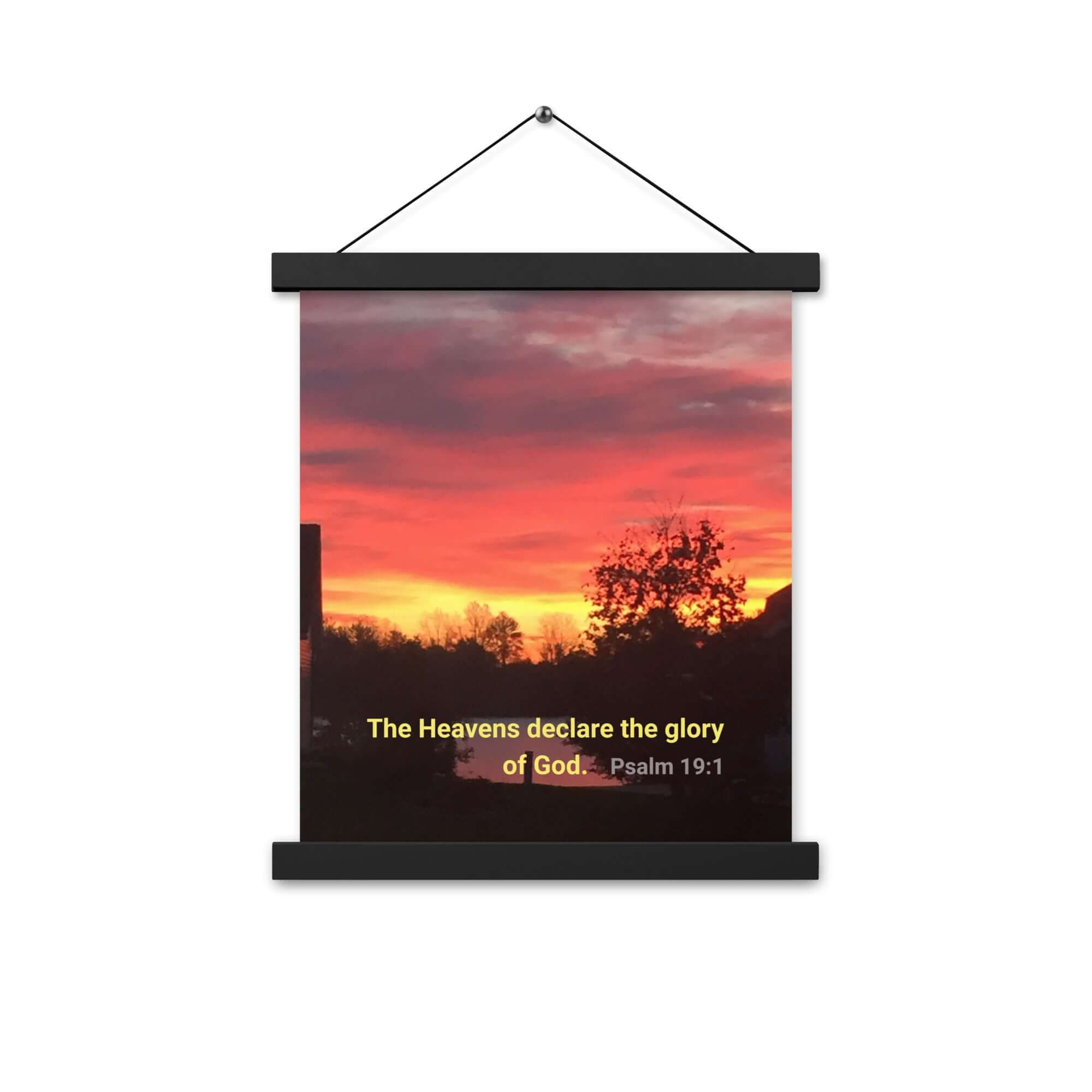 Psalm 19:1 Bible Verse, Sunset Glory Enhanced Matte Paper Poster With Hanger Wall Art