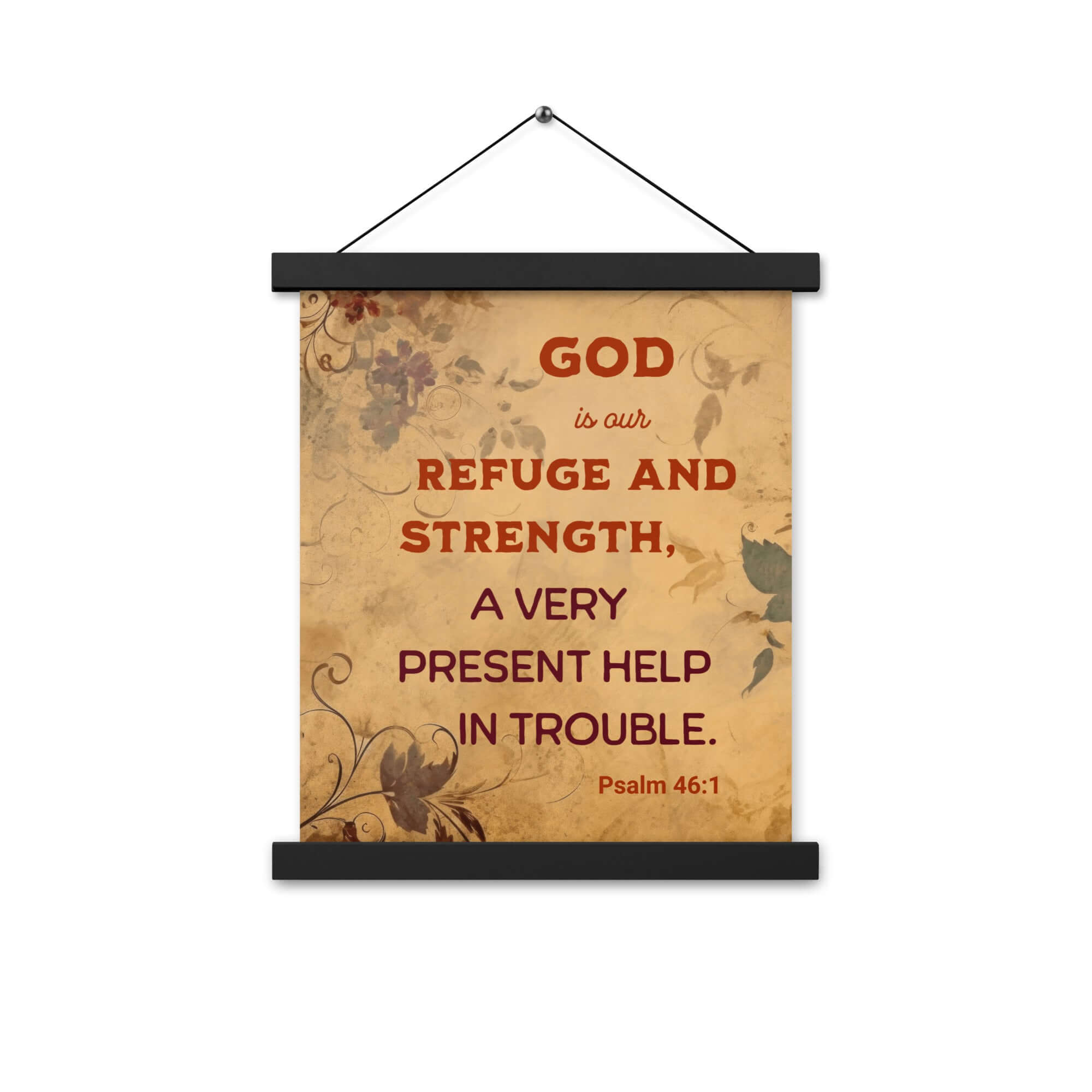 Psalm 46:1 Bible Verse, God is Our Refuge Enhanced Matte Paper Poster With Hanger Wall Art