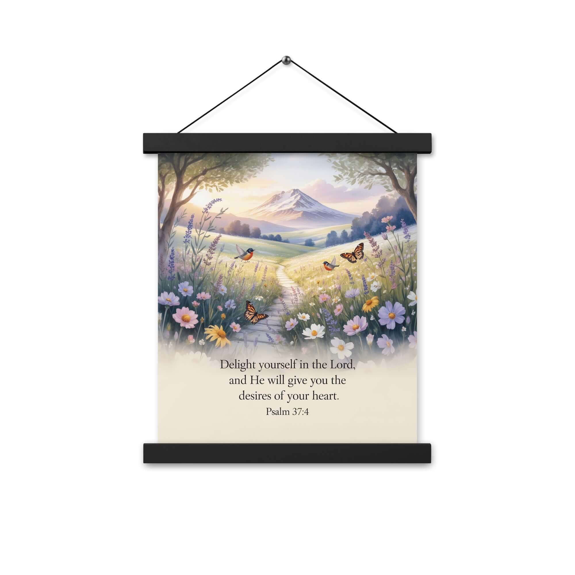 Psalm 37:4 Bible Verse, Delight Enhanced Matte Paper Poster With Hanger