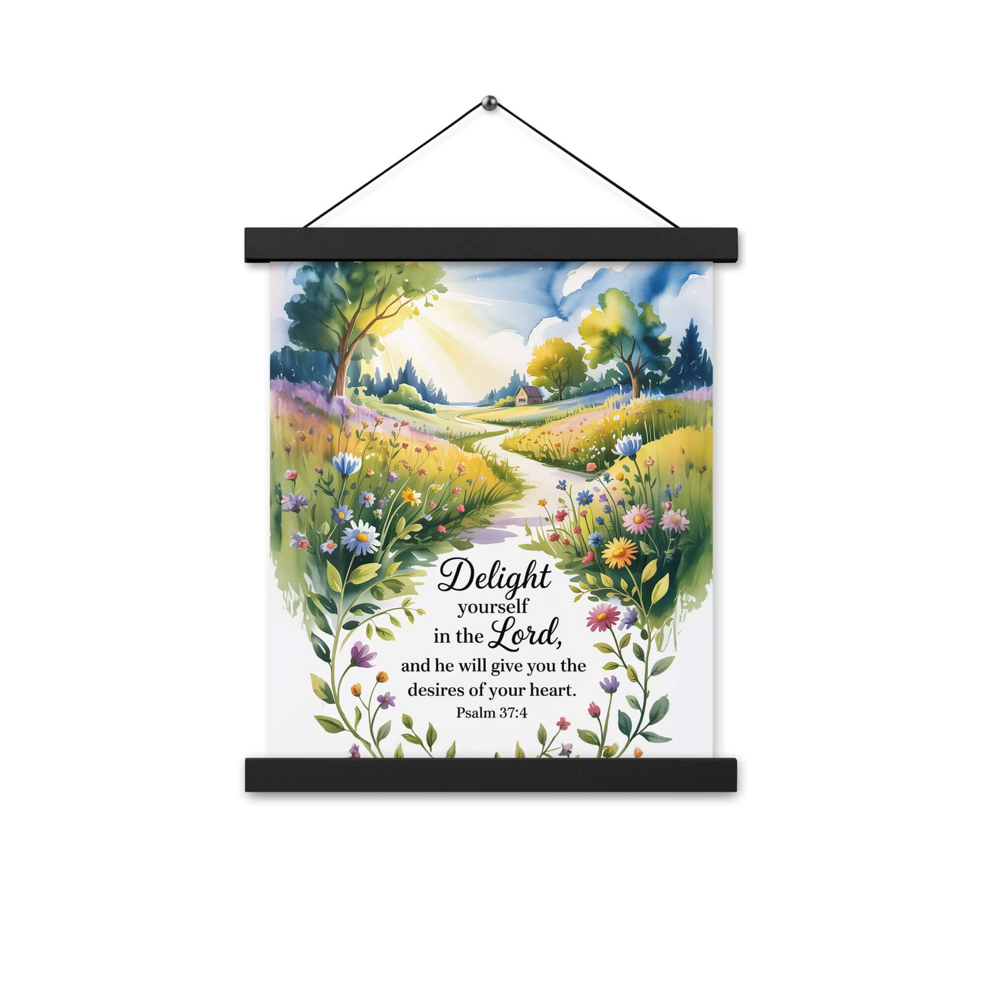 Psalm 37:4 Bible Verse, desires Enhanced Matte Paper Poster With Hanger