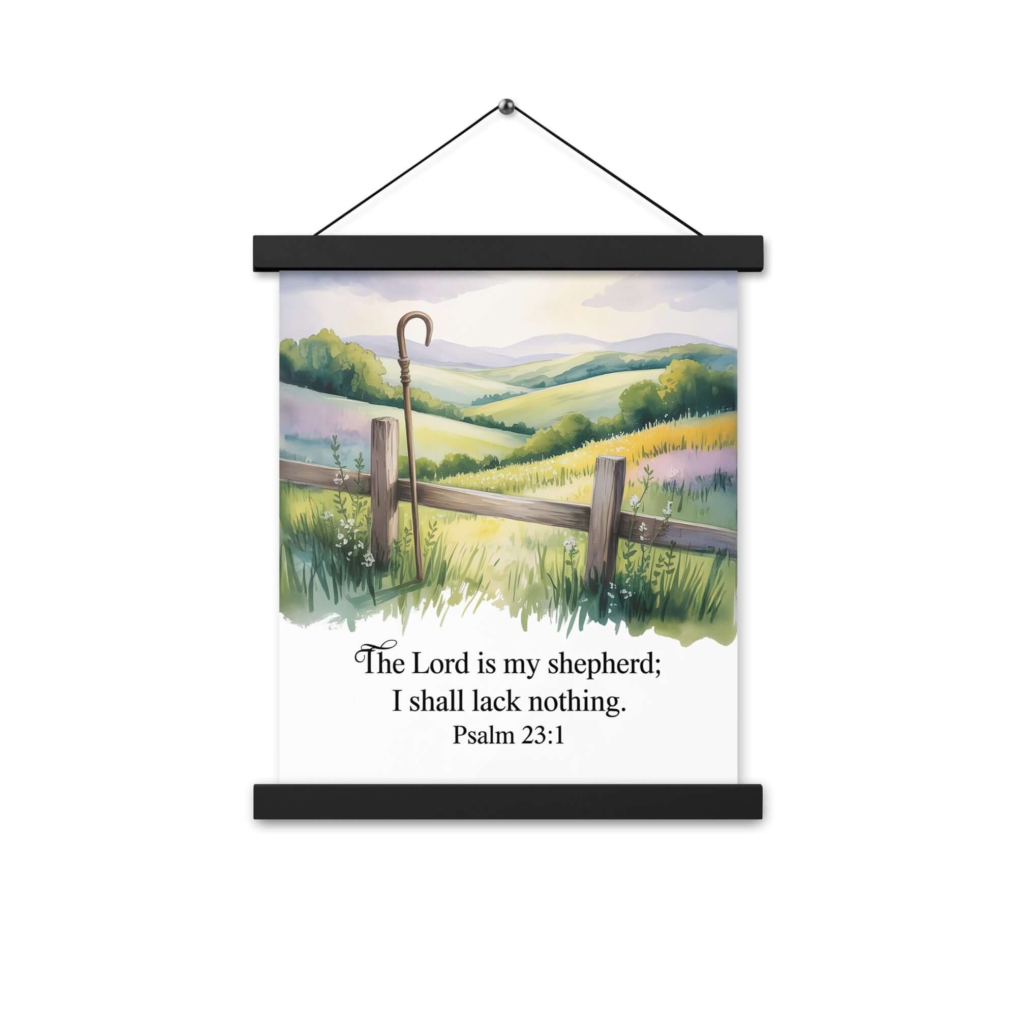 Psalm 23:1 Bible Verse, Lack Enhanced Matte Paper Poster With Hanger
